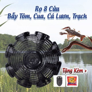 Rọ bẫy lươn tôm cua cá 8 cửa nhựa pp thái lan phiên bản 2024 + tặng mồi
