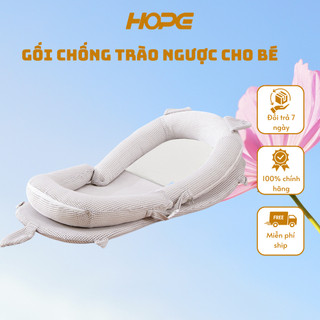 Gối chống trào ngược HOPE vải xô Muslin Organic cao cấp thông thoáng an toàn cho bé