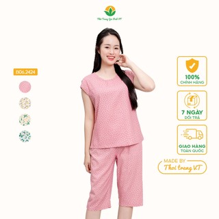 Bộ lanh quần lửng áo cộc tay nữ Thời Trang Gia Đình VT - B06.2424