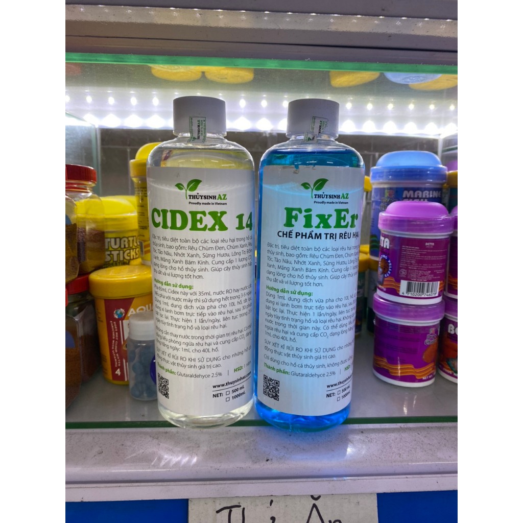 Cidex 14 | Fixer [thuysinh AZ] - diệt rêu tảo hại cho bể cá, hồ thủy sinh (500ml)