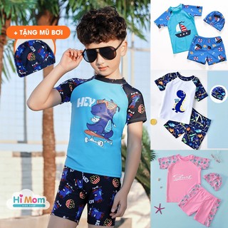 Bộ Đồ Bơi Kèm Mũ Cho Bé Trai Bé Gái Nhí Năng Động Nhiều Mẫu Từ 8-35kg
