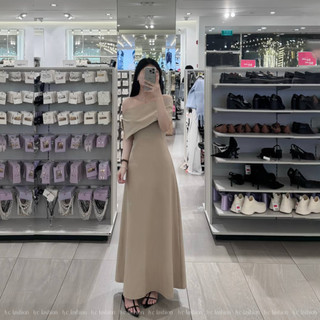 Đầm cup dài xòe nâu be limited - lyc fashion