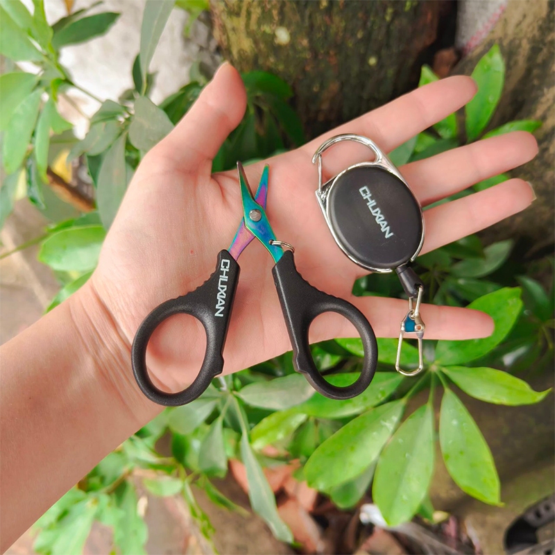 Kéo TITAN 7 màu, cắt chuyên dụng PE, cước câu , chì câu, chất liệu TITAN 7 màu siêu bền, sắc bén, có