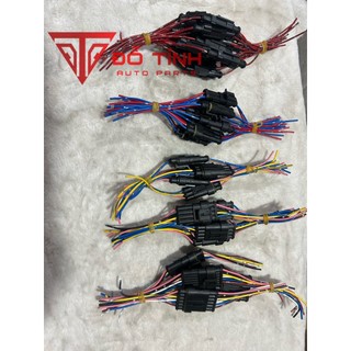 Combo 10 bộ giắc nối dây điện ô tô. Giắc đực cái thẳng hàng dây đồng.