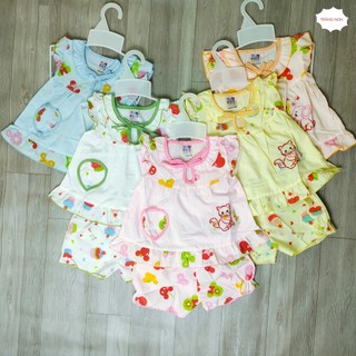 Đồ bộ bé gái 4kg - 16kg vải kate mát mẻ, kiểu dáng tiểu thư, quần hoa nhún lai xinh xắn. Bộ quần áo trẻ em cho bé gái
