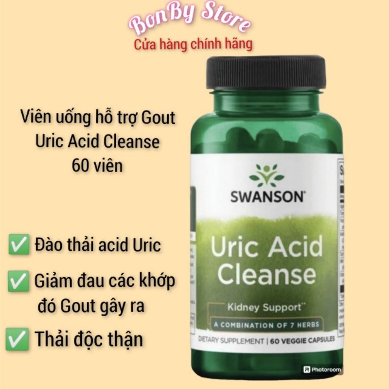 Viên uông hỗ trợ Gout Uric Acid Cleanse Swanson 60 viên