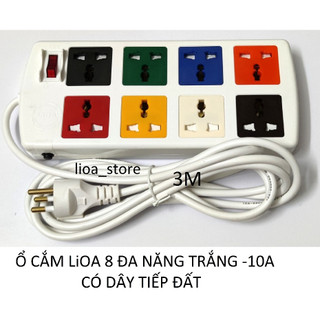 Ổ cắm điện lioa 8 đa năng có dấy tiếp đất