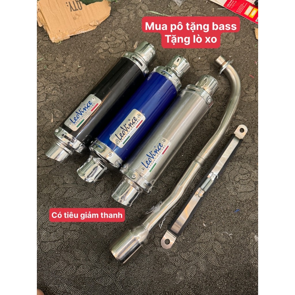 Pô leovince đủ màu full cổ inox gắn cho xe wave 50 - 100, cup, dream, 67,..
