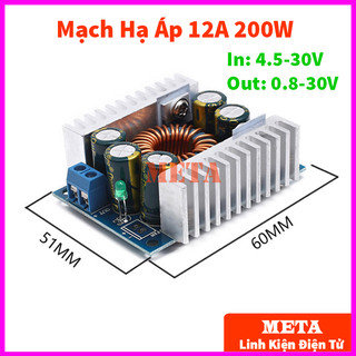 Mạch hạ áp 12a 200w dd-dc 4,5-30v ra 0,8-30v chuyên dụng cho xe hơi