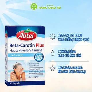 Viên uống chống nắng, Viên Uống Sáng Da, Cho Da Khỏe, Viên beta- carotine plus Abtei nội địa Đức / 50 viên