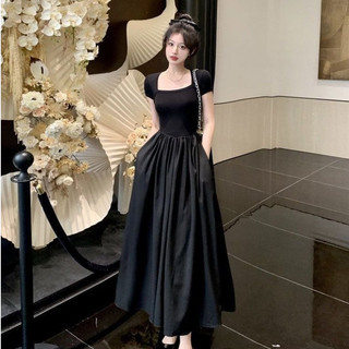 Váy đầm dáng dài cổ vuông liền thân tay ngắn hottrend tiểu thư xu hướng mùa hè (CÓ BIG SIZE) SP106