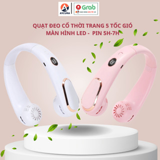 Quạt Đeo Cổ N23 Không Cánh Thời Trang Cao Cấp, Màn Hình LED Pin 5H-6H A1CURA Bảo Hành 12 tháng