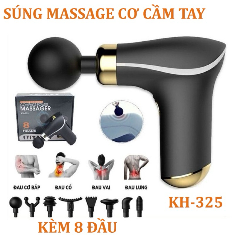 MÁY MASSAGE CƠ CẦM TAY 8 ĐẦU KH-325 CHÍNH HÃNG (đủ màu sắc KH 325)