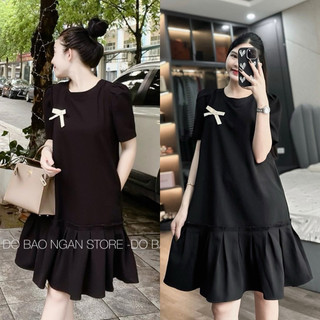 Váy thiết kế cao cấp [ NH Clothing chuẩn ] chất tuyết mưa nơ ngực