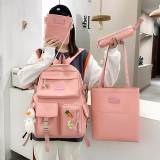 Balo ulzzang chống nước Hàn Quốc tặng sticker và gấu