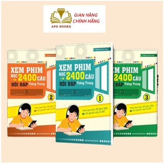 Combo sách xem phim 2400 câu hỏi đáp tiếng Trung tập 123 ( kèm video phim)