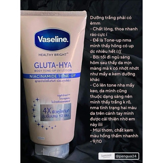 Vaseline body toneup 4x nội địa thái