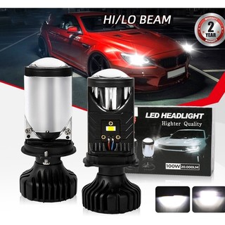Đèn pha t9 led bi cầu t9 y9 led đèn pha xe máy oto chân h4 cắt sáng chống chói điện 12-24v bảo hành 12 tháng