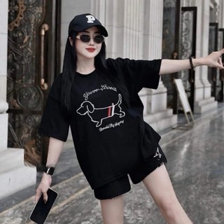 Sét bộ đùi nữ THOME thêu nổi hình chú cún SIÊU XINH. Bồ đồ nữ chất cotton thoáng mát