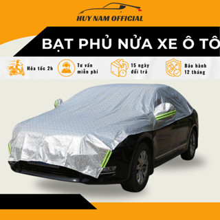  Bạt trùm nửa xe ô tô tráng bạc cách nhiệt cao cấp trùm kín capo có phản quang chống nóng chống xước cho các dòng xe 