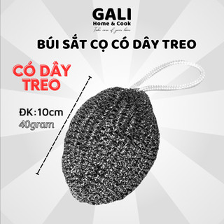 Búi Sắt Cọ Xoong Nồi Có Dây Treo Tiện Lợi Không Rỉ , Miếng Chà Xoong Inox | Galihomecook