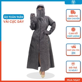 Áo khoác chống nắng toàn thân vải Canvas cotton cực dày và mềm mại có mũ che KHTSET56 H&T FASHION