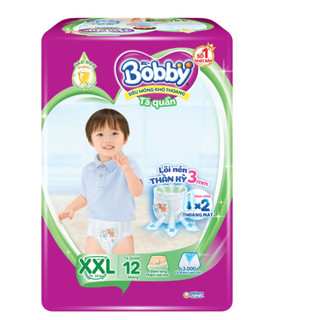 Tã/bỉm quần bobby 3mm gạo non xxl12 miếng