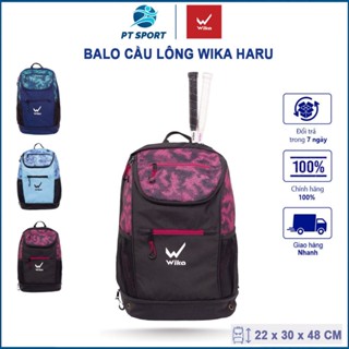 Balo cầu lông Wika Haru, nhiều ngăn, sức chứa lớn, form cứng cáp, ngăn đựng vợt và giày riêng, bền bỉ, tiện dụng