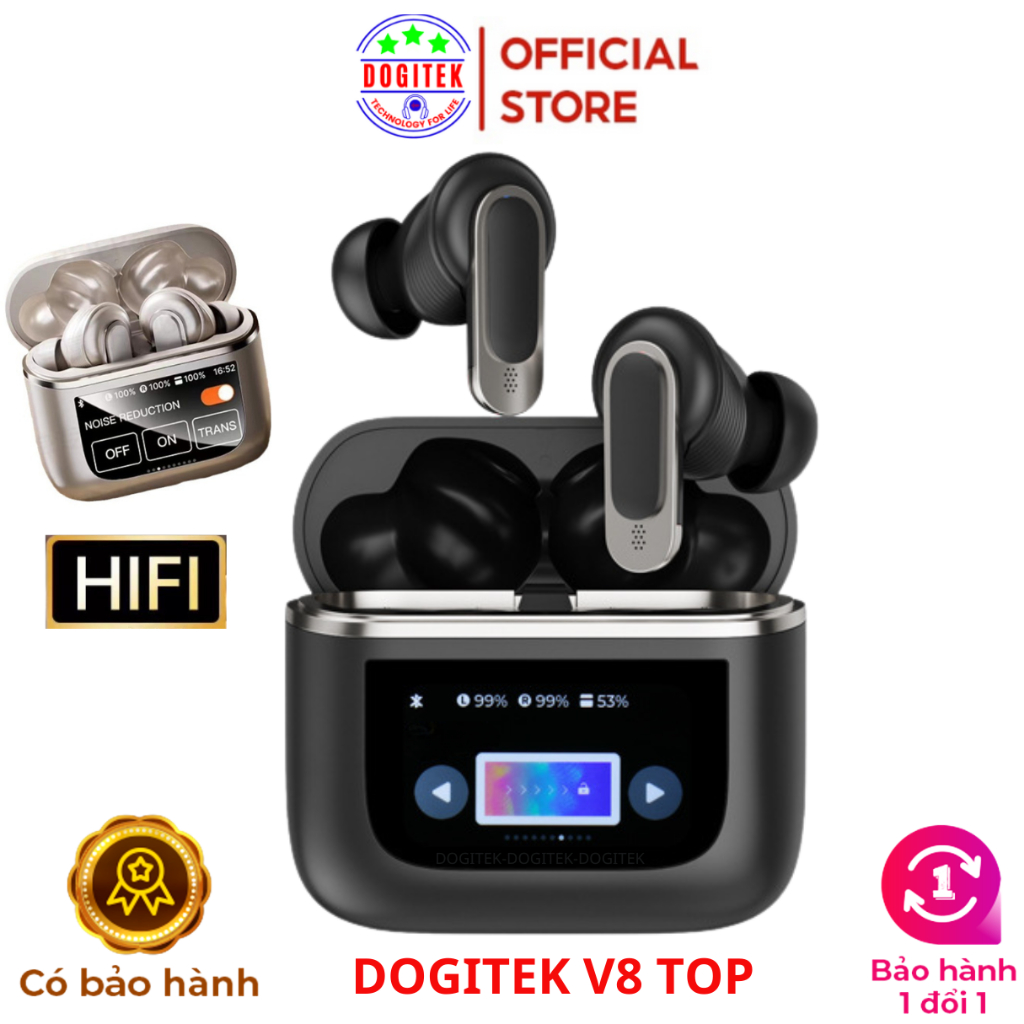 Tai nghe DOGITEK V8 2024, tiếng việt, điều khiển bằng hộp sạc, nhiều chế độ nhạc,định vị tai nghe | BigBuy360 - bigbuy360.vn