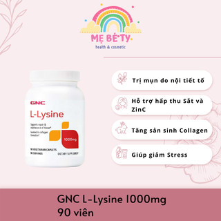GNC L Lysine 1000mg 90 viên Hỗ Trợ Phòng Ngừa Mụn Ngoài Da, Mụn Do Nội Tiết Tố, Mẩn Ngứa