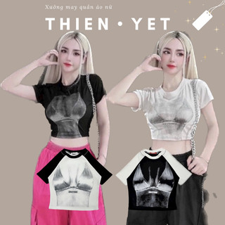 Áo thun croptop in hình BODY BIKINI UN ( DÁNG NGẮN ) áo ngực dú in chữ GONZ ATUDIO tay ngắn cổ tròn nữ UN sexy-Thiên Yết