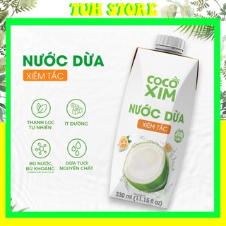 Hộp 330ml nước dừa xiêm tắc cocoxim đóng hộp-tuh