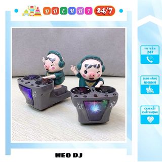 Heo chơi dj, chú heo dj phát nhạc - siêu dễ thương nhảy di chuyển theo nhạc và đèn cho bé