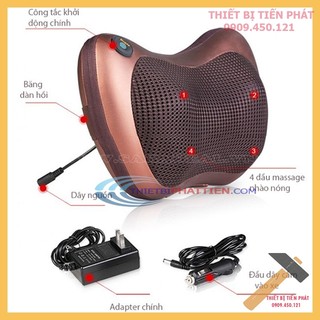Gối Massage Hồng Ngoại Vai, Gáy, Cổ, 8 Bi Cao Cấp Công Nghệ Nhật Bản (Chính Hãng)
