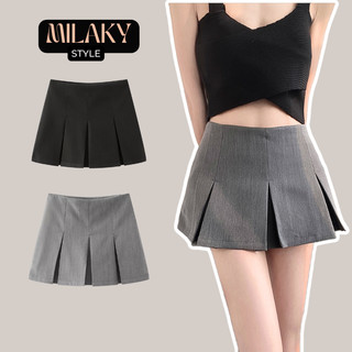 Chân váy xếp ly ngắn, váy xếp ly ngắn thời trang ly bản to nữ tính MILAKY V5