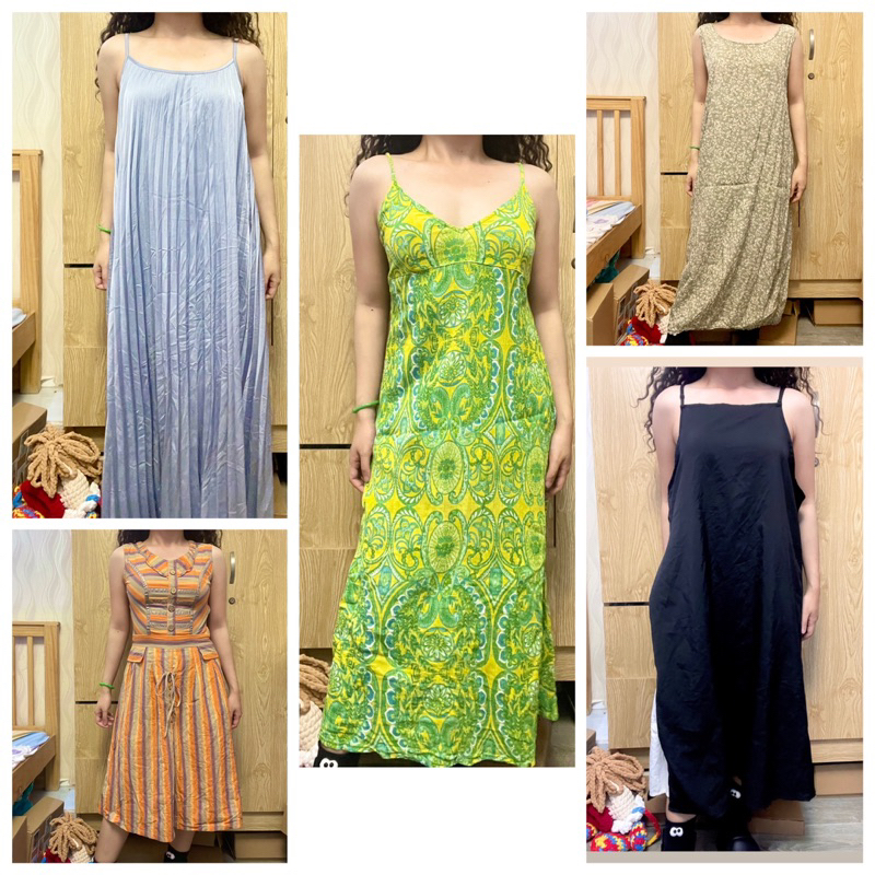Đầm 2hand, đầm 2 dây, đầm vintage, đầm lụa