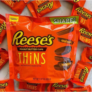 🍫🥜 socola reese’s peanut butter cups thins milk chocolate & peanut butter share pack 208g u.s.a 🇺🇸