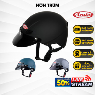 Nón bảo hiểm 1/2 đầu AndesS 109 gắn lưỡi trai chính hãng tại Nón Trùm