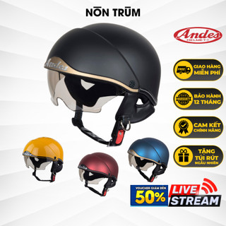 Mũ bảo hiểm nửa đầu Andes 3s139 có kính âm chính hãng đi xe máy phân phối tại hệ thống Nón Trùm