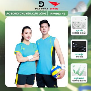 Bộ áo quần thể thao bóng chuyền cầu lông nam nữ HIWING sợi vải co giãn 4 chiều kháng khuẩn kháng mùi chống tia UV mã H5