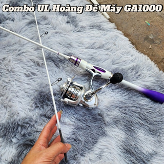 Bộ combo cần câu lure ul hoàng đế trắng kèm máy đứng ga1000 cao cấp- combo cần câu giá rẻ bạch kim