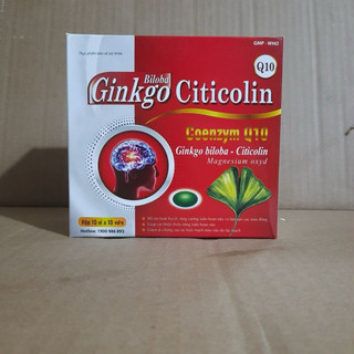 HOẠT HUYẾT DƯỠNG NÃO GINKGO CITICOLIN - GINKGO BILOBA 240mg With Coenzym Q10 - Hộp 100 viên nang mềmO
