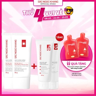  Combo 2 Kem Chống Nắng SẮC NGỌC KHANG 50G chống nắng phổ rộng với 6 màng lọc Filter