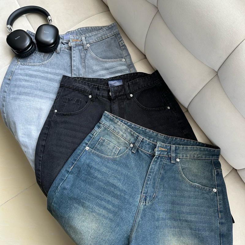 Quần short jean ống rộng WHOSE màu XANH/XÁM - Quần ngố bò form Nam nữ unisex ❤️ Jaystoree | BigBuy360 - bigbuy360.vn