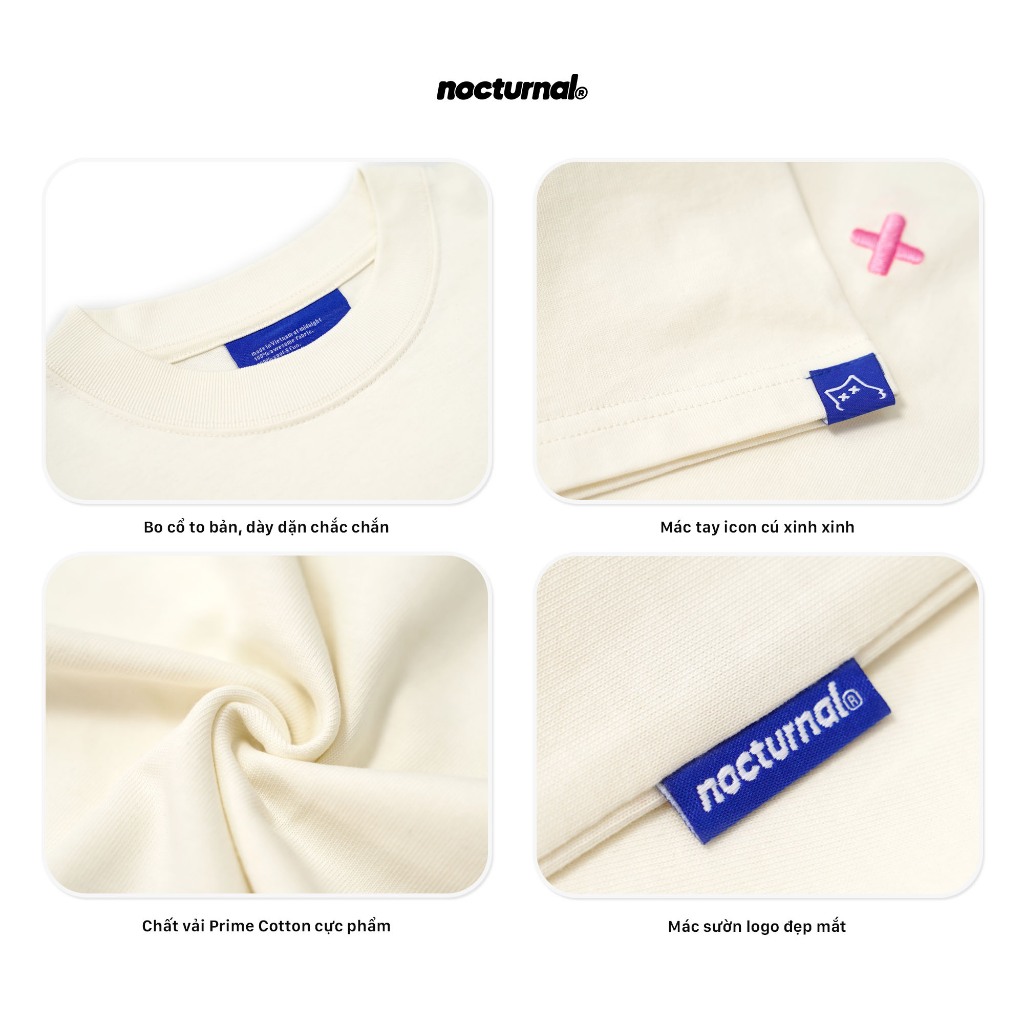 Áo Thun Thêu NOCTURNAL Plus Tee Cotton 100% Unisex Nam Nữ Form Rộng Tay Lỡ Oversize Local Brand | BigBuy360 - bigbuy360.vn