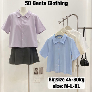 Áo Sơ Mi Nữ Tay Ngắn Kerira Cổ Cách Điệu Có Bigsize 45-80kg From Vừa Hàng QC (50 Cents Clothing) #218