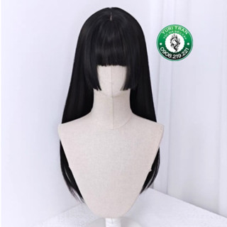 TÓC GIẢ THẲNG DÀI MÀU ĐEN MÁI HIME - TÓC MÁI NHẬT- LOẠI ĐẸP NHẤT- Có mảng da đầu chẻ ngôi tuỳ ý- tặng lưới.Sẵn hoả tốc