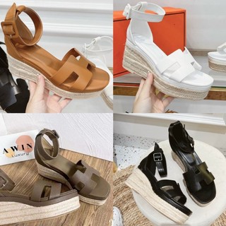   FORM TO  Sandal Hm 7p Đế Xuồng Cói Quai Da Mềm Êm Fullbox Bill Túi Cao Cấp 
