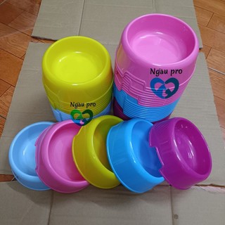 Bát ăn cho chó mèo Chén ăn cho mèo nhựa đẹp size 14*12*5cm
