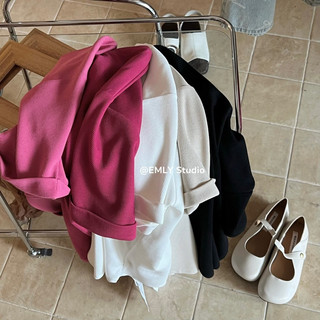 [𝗞𝗶𝗺 𝗔𝗻𝗵 ✿] Áo phông trơn gân form rộng ⛅️